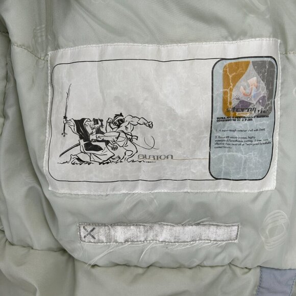 BURTON *FLAWED* Men's Vintage Toast Gray Yellow Snowboard Jacket Size Large - Picture 13 of 15